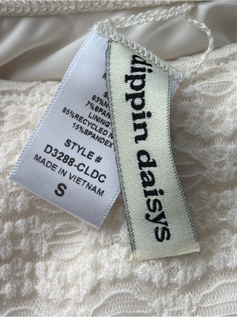 NWT Dippin' Daisy's Feyre Underwire Cream Textured Tiny Bow Cheeky Bikini Set S - Picture 12 of 13